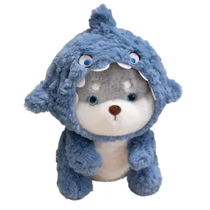 Mignon requin chien peluche jouet avec capuche chiot poupee oreiller enfant cadeau