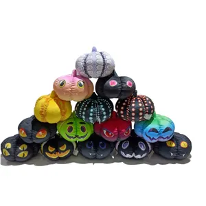 Ensemble de jouets en peluche citrouille d'Halloween, jolie poupée douce pour cadeau de fête.
