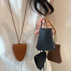 Multifunctional Leather Magnetic Sunglasses Holder Neck Strap Geometric Pendant Necklace Portable Eyeglasses Organizer Chain Decor For Outdoor Travel Unisex