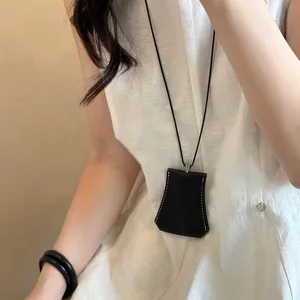 Leather neck lanyard sunglasses holder pouch necklace minimalist portable glasses storage accessory