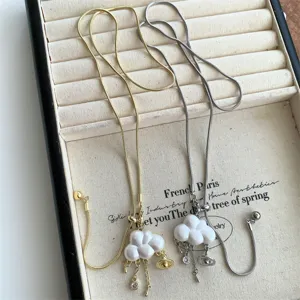 Collier long nuage pampille planete design unique tendance chic bijou pour femme style