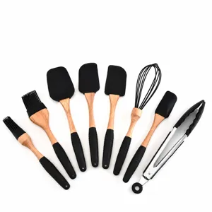 Ensemble d'ustensiles de cuisine en silicone avec spatules et pinceaux pour la cuisson