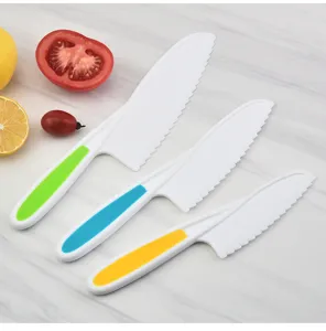Children plastic serrated fruit knife safety cake bread cutter kindergarten kids set