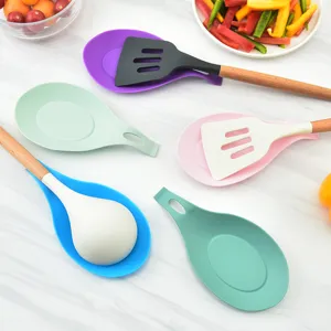 Set di poggiacucchiaio in silicone colorato da cucina supporto resistente al calore per spatola