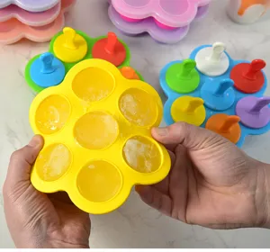 Stampo per ghiaccioli in silicone a forma di fiore mini gelato scatola pappa bimbo