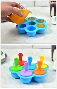 Stampo per ghiacciolo in silicone mini gelatiera contenitore pappa neonato dettaglio