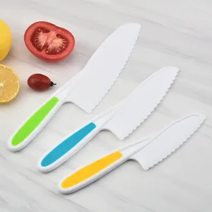 Children Plastic Fruit Knife Serrated Cake Cutter Safe Kitchen Cooking Tool For Toddlers Baking Daily Use