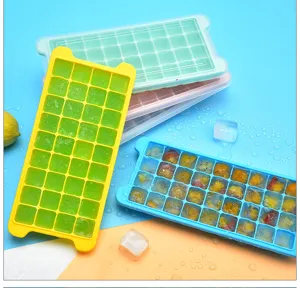 Vassoio per cubetti di ghiaccio in silicone con coperchio 36 griglie stampo cucina