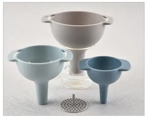 Set di imbuti in plastica 4 in 1 per cucina domestica, filtro olio e marmellata.