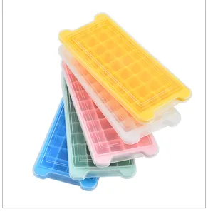 Vaschetta per ghiaccio in silicone con coperchio 36 griglie tinta unita stampo quadrato dettagli
