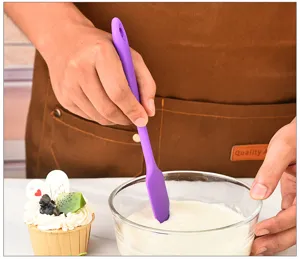 spatola in silicone viola flessibile utensile da cucina raschietto per crema torta