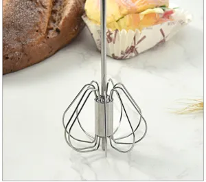 Batidor semi automático de acero inoxidable herramienta manual giratoria de cocina.