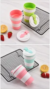 Tazza d'acqua pieghevole in silicone da 500 ml tazza da caffè compressibile da viaggio