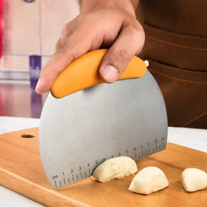 Professional Stainless Steel Dough Scraper with Scale Measurement Baking Cutter Tool.