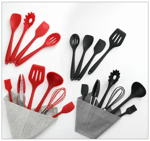 Silikon Küchenhelfer Set antihaftbeschichtet Kochlöffel Pfannenwender Küchenzubehör Utensil