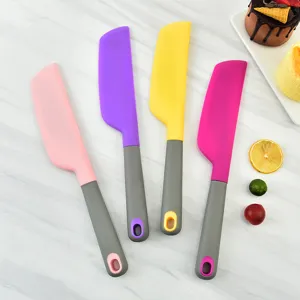 Silicone Spatula Cream Scraper Butter Baking Tool Kitchen Utensil with Hanging Hole Heat Resistant Flexible Cake Spatula