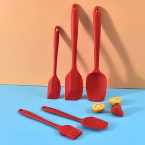 Ensemble de Spatules de Pâtisserie en Silicone Cuisine Racleur de Crème Pinceau à Huile Résistant à la Chaleur