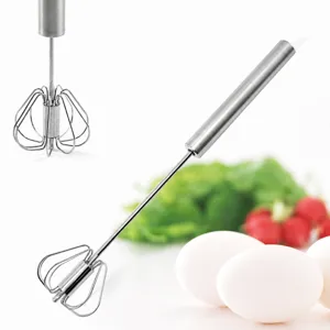 Batidor de huevos semi automático de acero inoxidable prensa manual giratorio 10 pulgadas