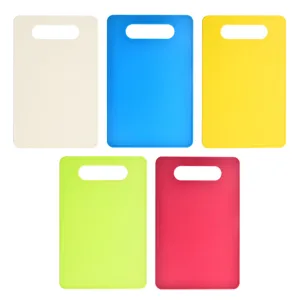 Colorful PP plastic kitchen cutting boards set, Nordic simple style chopping board with handle hole.