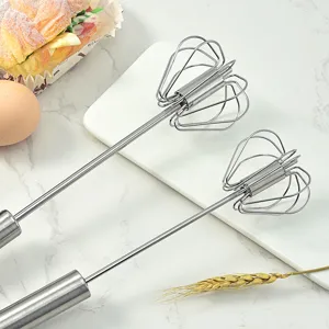 Batidor de huevos semiautomático de acero inoxidable para cocina y repostería hogar