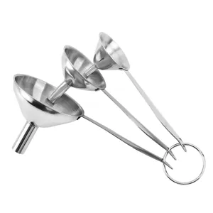 Set imbuto in acciaio inox 3 pezzi imbuto olio cucina con manico e anello di sospensione
