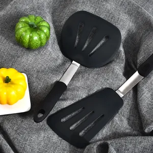 Silicone kitchen spatula set for cooking, non-stick cookware Turner and steak shovel tools.