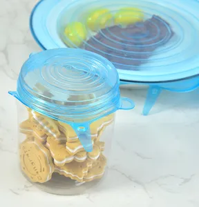 Coperchi estensibili in silicone riutilizzabili, vista dettagliata per ciotole.