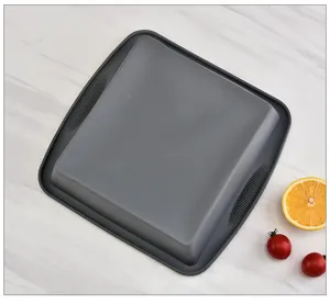 Dark grey square silicone baking mold, non-stick cake pan for kitchen DIY baking and pastry.