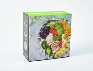 Cestello per cottura a vapore pieghevole in acciaio inossidabile per cucina sana e verdure.
