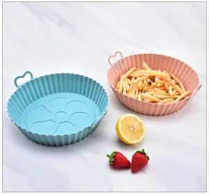 Panier de friteuse à air en silicone réutilisable plat de cuisson résistant à la chaleur.