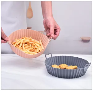 Pot en silicone pour friteuse a air et plaque de cuisson, doublure resistante a la chaleur.