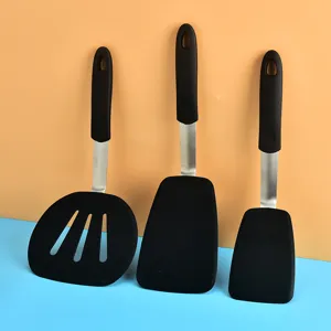 Set professionale di spatole da cucina in silicone con manici in acciaio inossidabile