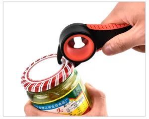 Multi-functional 5-in-1 jar opener with ergonomic non-slip handle for easy kitchen daily use.