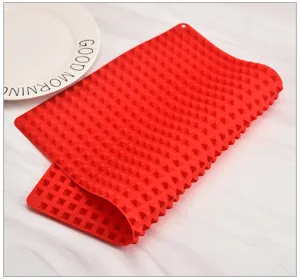 Rote Silikon Pyramiden Backmatte, antihaftbeschichtete Hitzebeständige Fettabtropfmatte Grill.