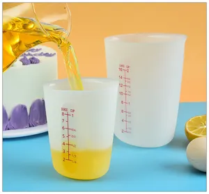 Tasse mesure en silicone avec echelle double unite outil de patisserie souple cuisine