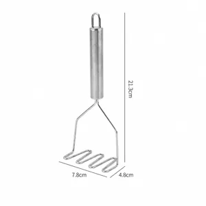 Stainless steel potato masher with wave handle for kitchen cooking and baby food making