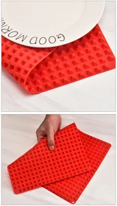 Rote Silikon Pyramide Backmatte Antihaft Roastmatte fuer Ofen Kochen gesundes Fett Abtropfen