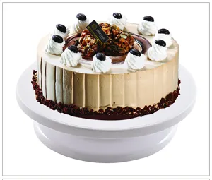 10-inch plastic cake turntable for baking and decorating, smooth rotary stand for pastry.