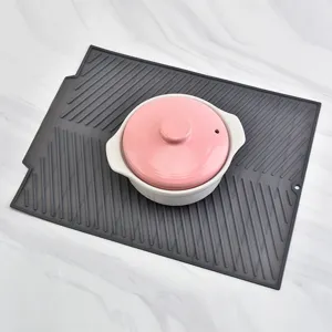 Grote Siliconen Afdrupmat Hittebestendig Antislip Drainage Kussen Voor Keuken Aanrecht Bar Tafel Servies