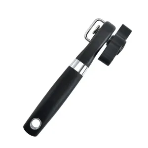 Edelstahl Manueller Dosenöffner Robuster Ergonomischer Schwarzer Griff Dosen Flaschenöffner Küchenhelfer