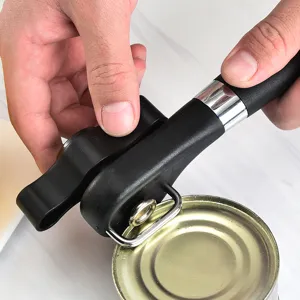 Robuster manueller Dosenoeffner aus Edelstahl fuer Kueche und Metalldosen Werkzeug.