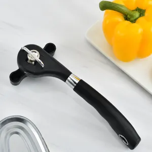 Edelstahl manuelle Dosenöffner mit ergonomischem Griff, sicher und einfach für die Küche.