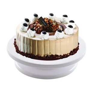 10 inch cake turntable white plastic rotating stand for baking pastry decorating tool main view
