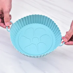 Bac de doublure de friteuse à air en silicone plaque de cuisson poêle avec poignées