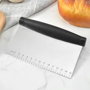 Stainless Steel Dough Cutter With Scale Baking Scraper Multipurpose Flour Knife Kitchen Baking Tool For Home Pastry Preparation