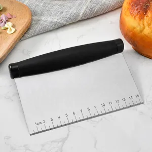 Stainless steel dough scraper with scale baking tool multi-functional bench knife for kitchen