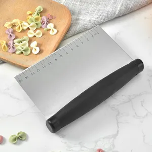 Stainless steel dough scraper with scale bench knife baking tool for pastry and kitchen prep