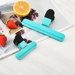 Silicone food sealing clips for snacks, tea, and coffee storage freshness bag clamp tools.