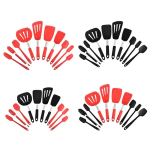 Silicone kitchen utensil set heat resistant spatula soup spoon cooking tools non-stick cookware