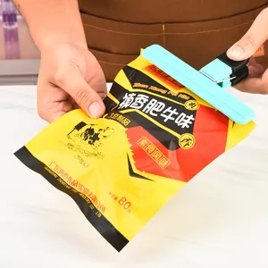 Durable silicone bag sealing clip for food snack preservation kitchen storage tool.